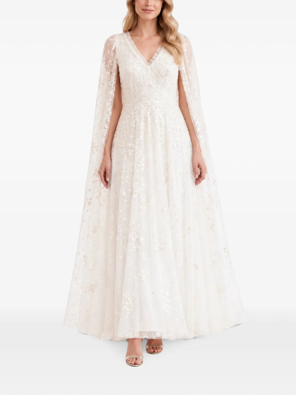 Needle & Thread robe Versailles Ditsy à manches cape - Blanc Needle & Thread robe Versailles Ditsy à manches cape - Blanc