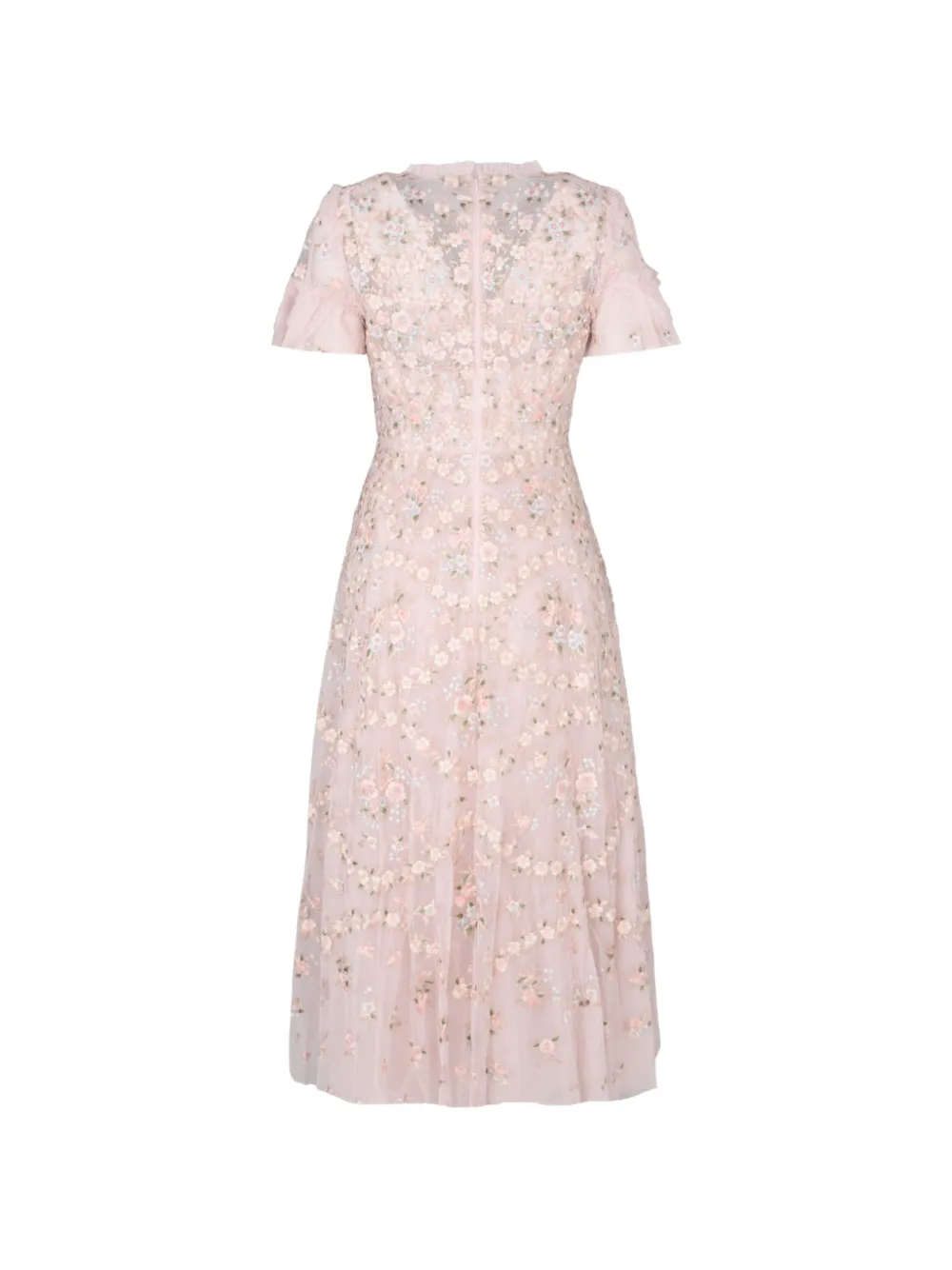 Needle & Thread Floral Waltz midi-jurk met borduurwerk Roze
