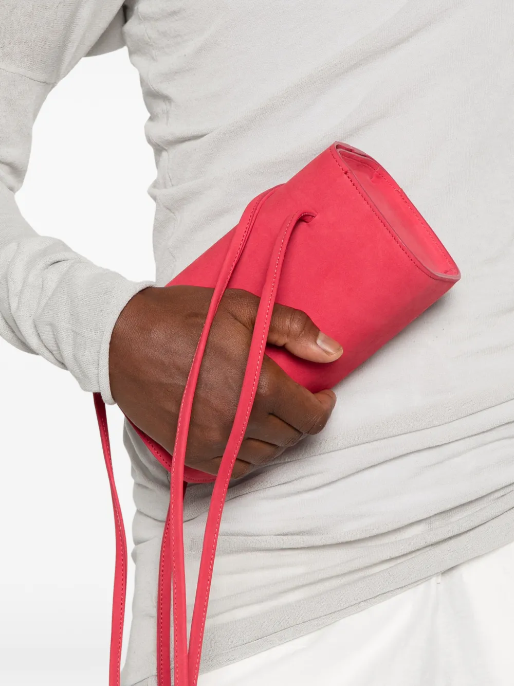 FANE Bra Leather Shoulder Bag in Pink, view 2