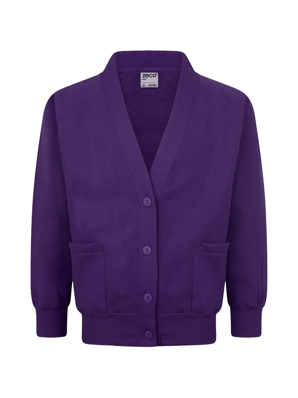 Zeco Schoolwear kids v-neck button-up cardigan - Viola