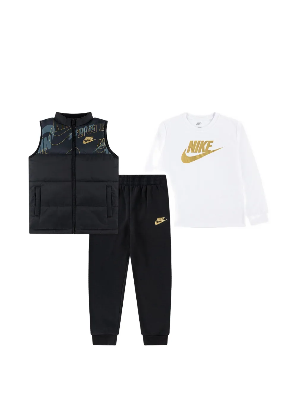 Nike Kids logo-print trouser set (set of three) - Nero