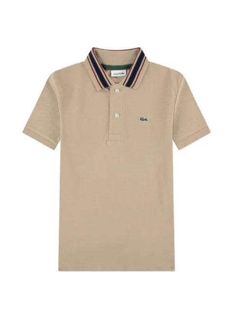 Lacoste Kids polo à col rayé et patch logo