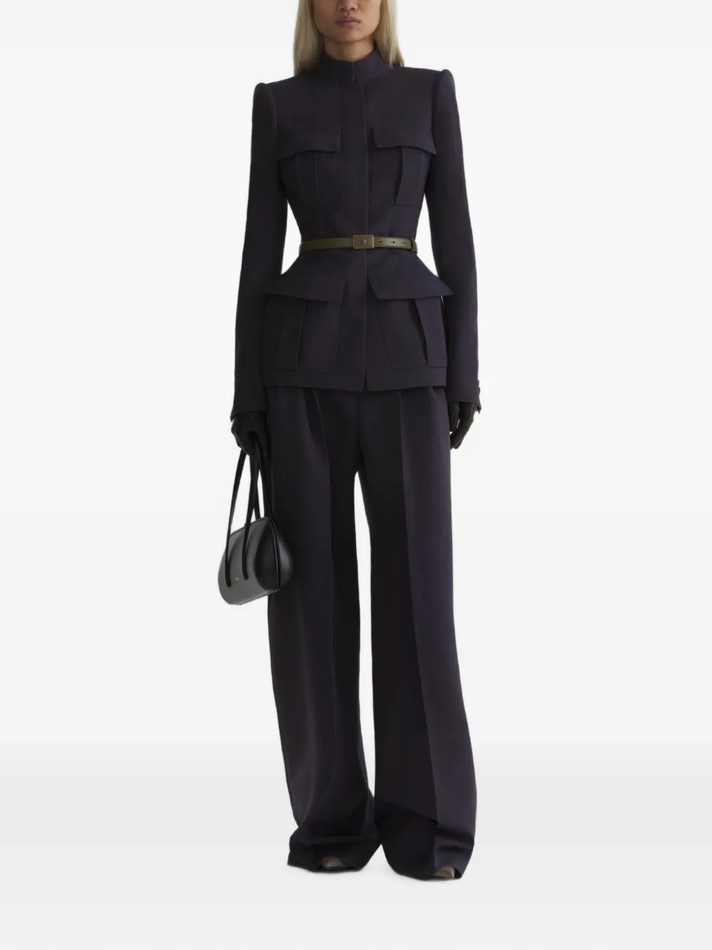 Mugler High-waist straight broek Grijs