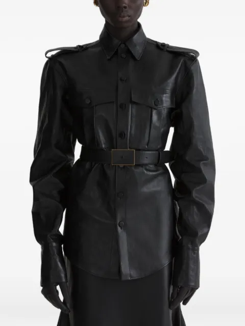 Mugler chemise militaire en cuir