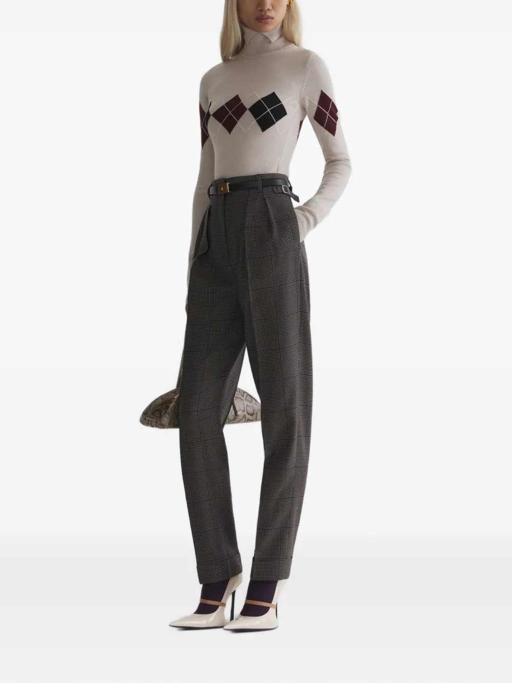 Mugler Top met argyle patroon Beige