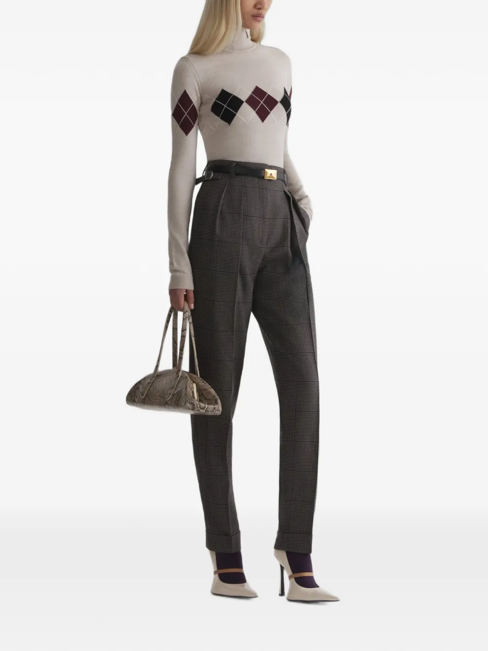 Mugler Top met argyle patroon Beige