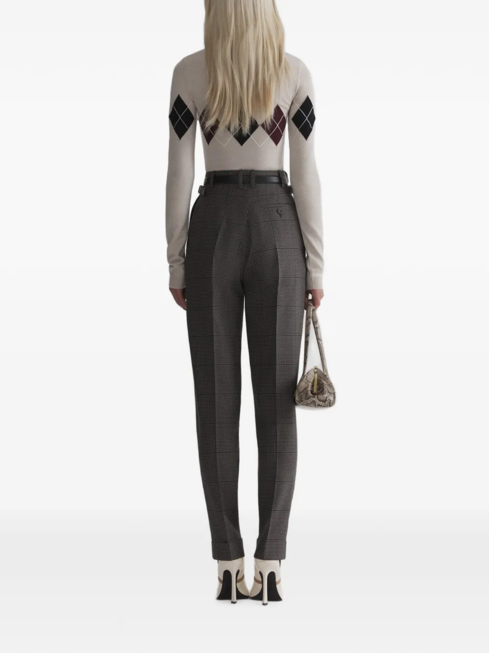Mugler Top met argyle patroon Beige