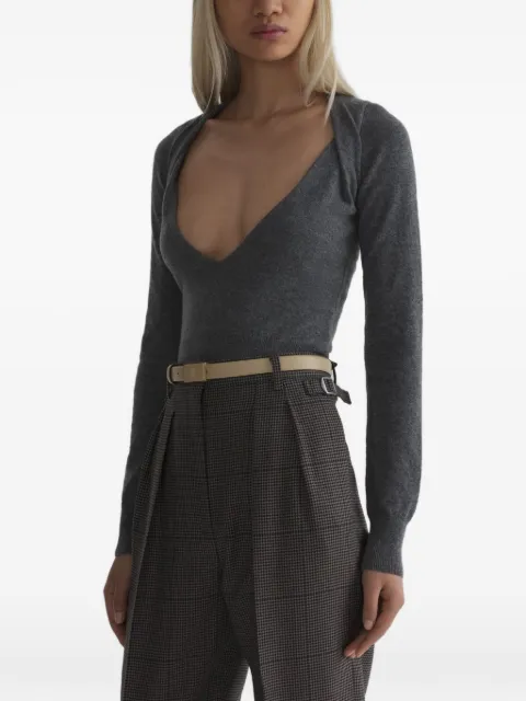 Mugler cashmere V-neck knit top