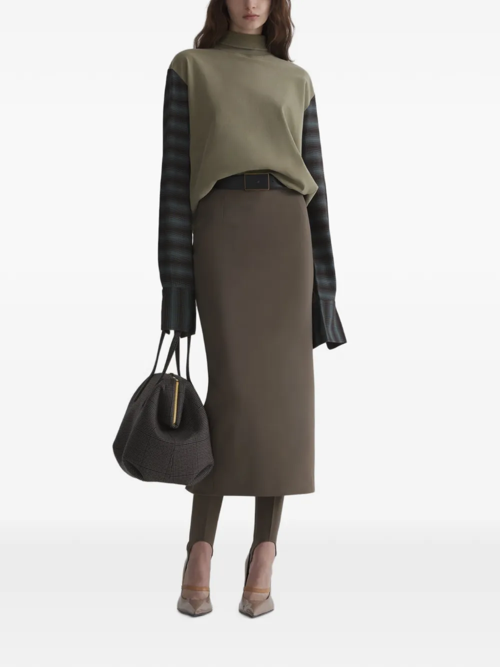 Mugler Shirt Sleeves T-shirt in Green, view 2