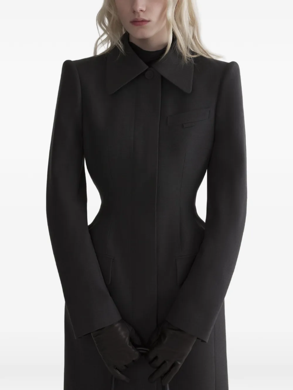 Mugler hourglass coat - Grigio