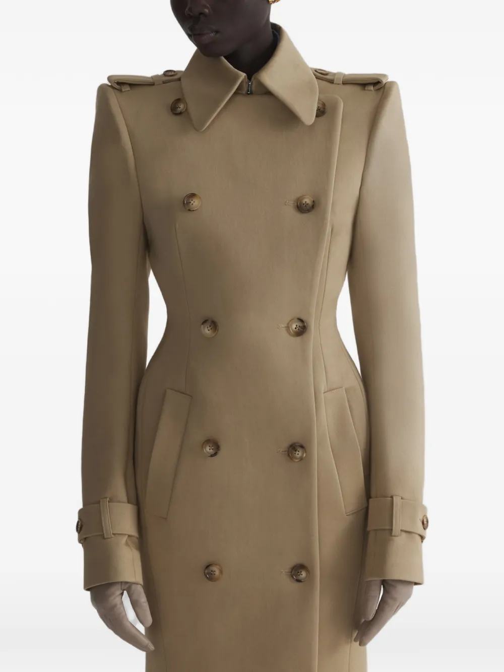 Mugler Hourglass Trench Coat in Neutrals, view 4
