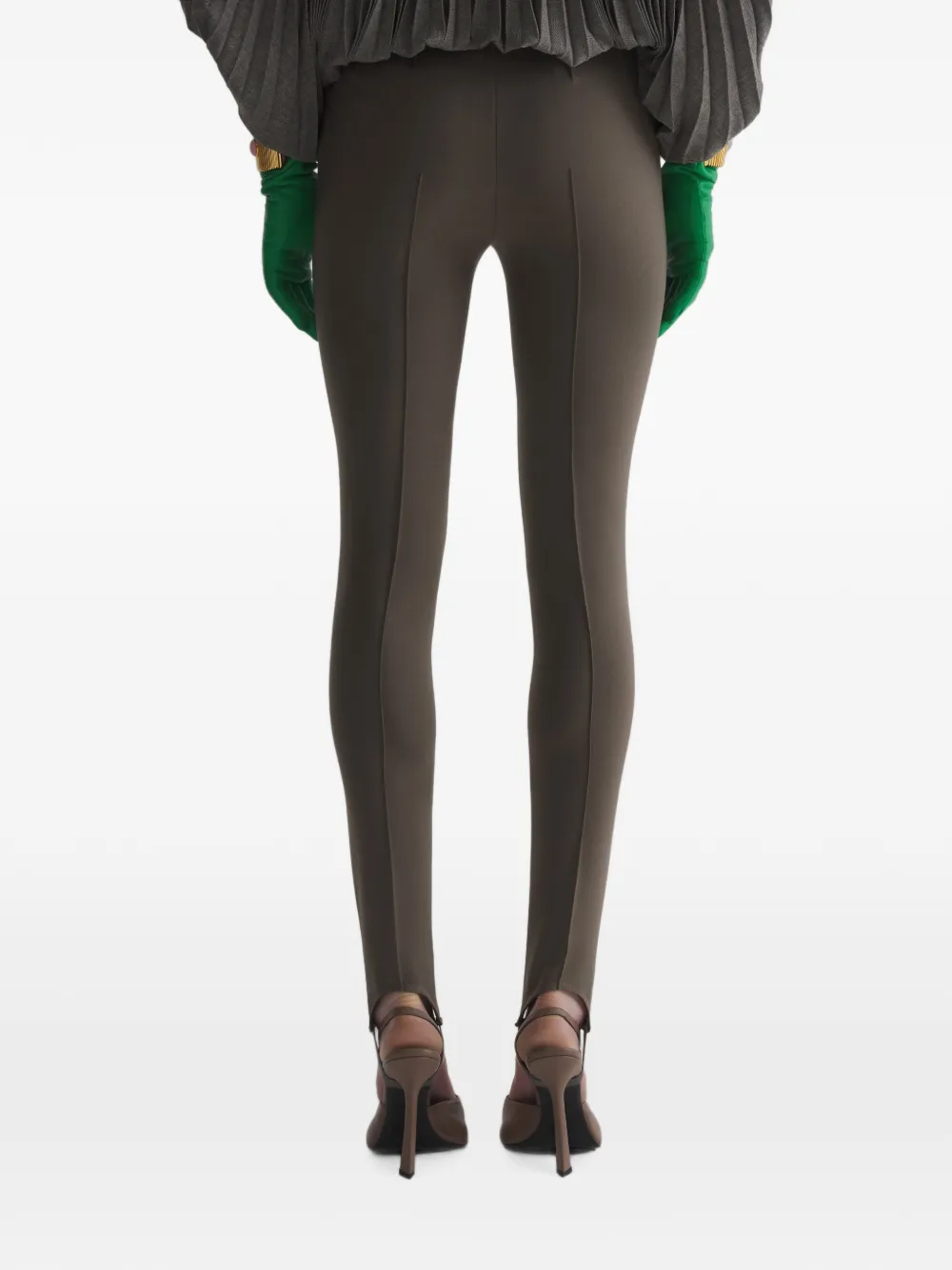 Mugler Tailored Leggings in Neutrals, view 3