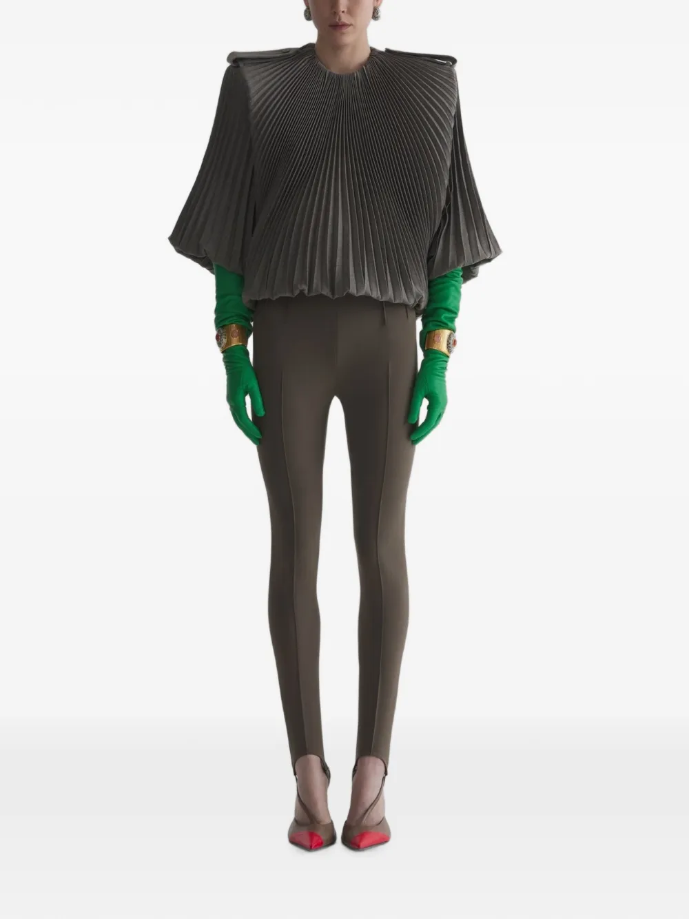Mugler Tailored Leggings in Neutrals, view 2