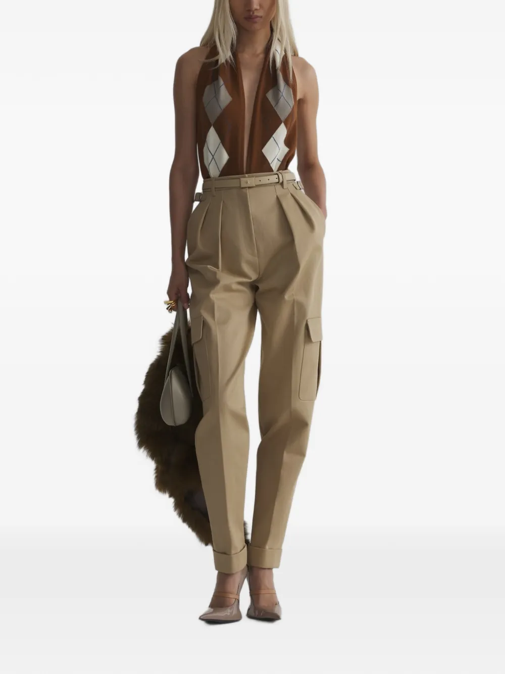 Mugler Cargo broek Beige