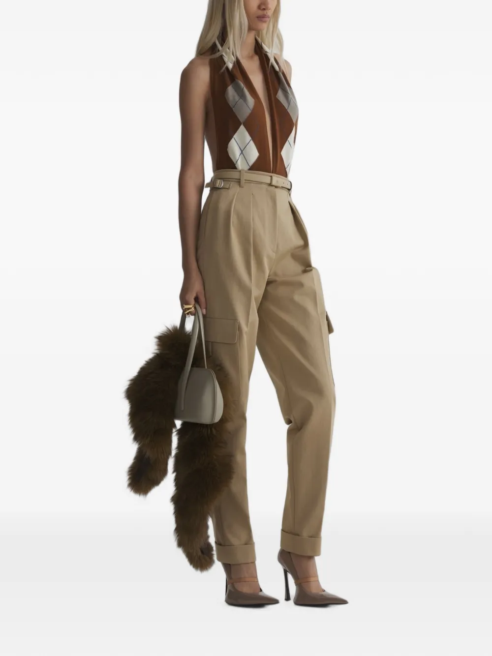 Mugler Cargo broek Beige