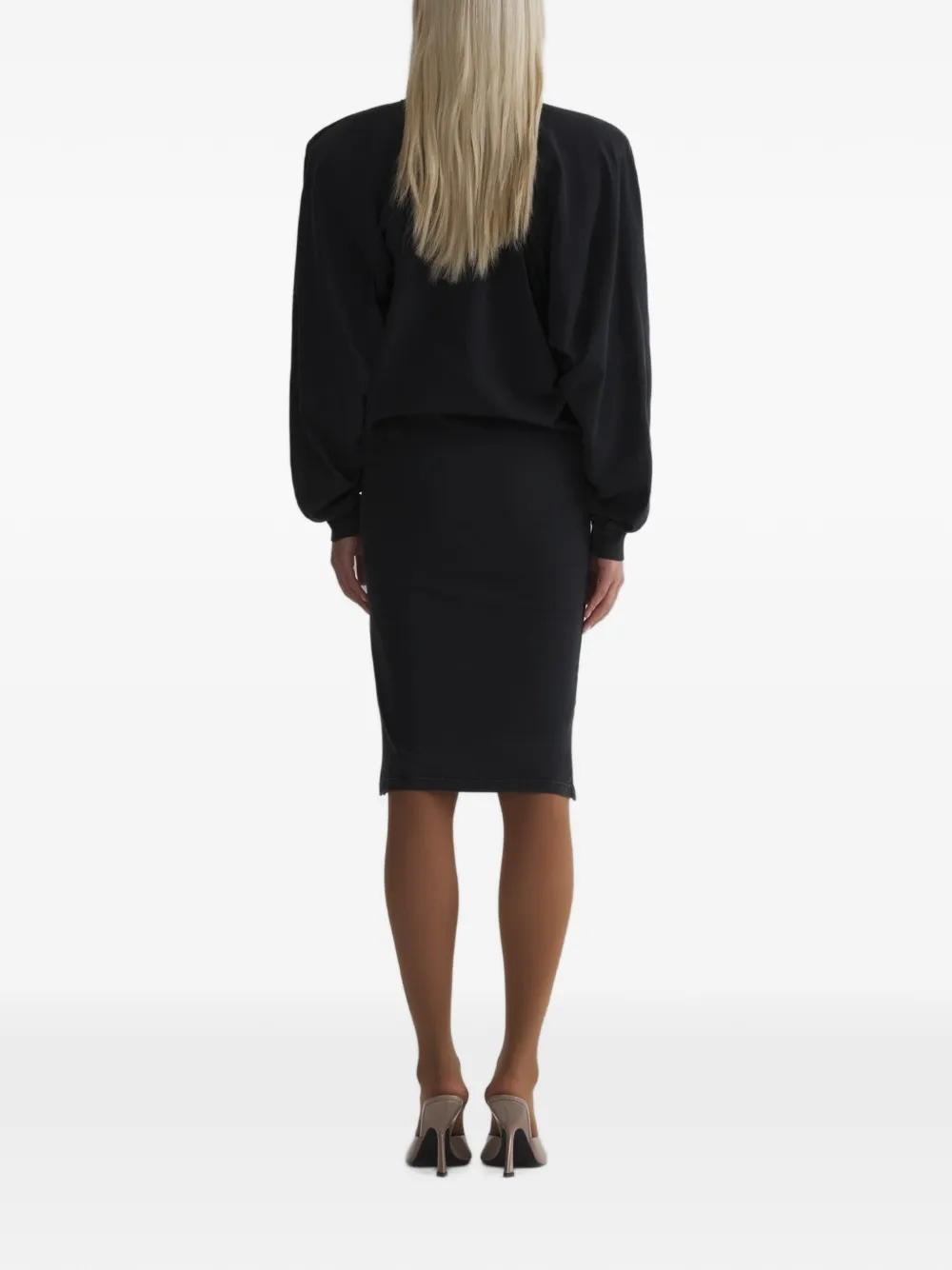 Mugler T-shirtjurk met vleermuismouwen Zwart