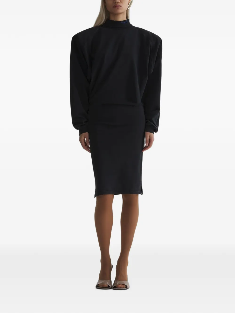 Mugler T-shirtjurk met vleermuismouwen Zwart