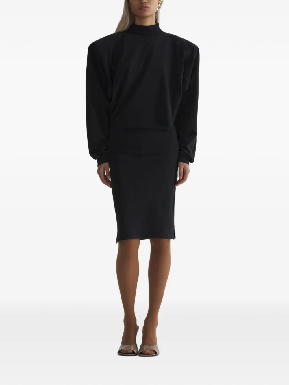 Mugler T-shirtjurk met vleermuismouwen Zwart