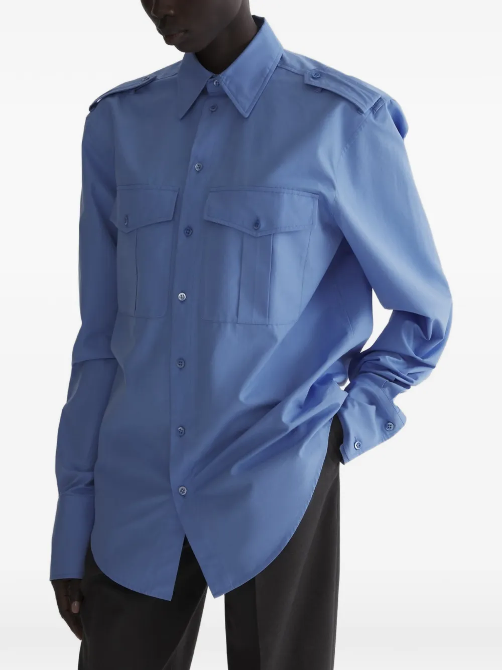 Mugler military shirt - Blu