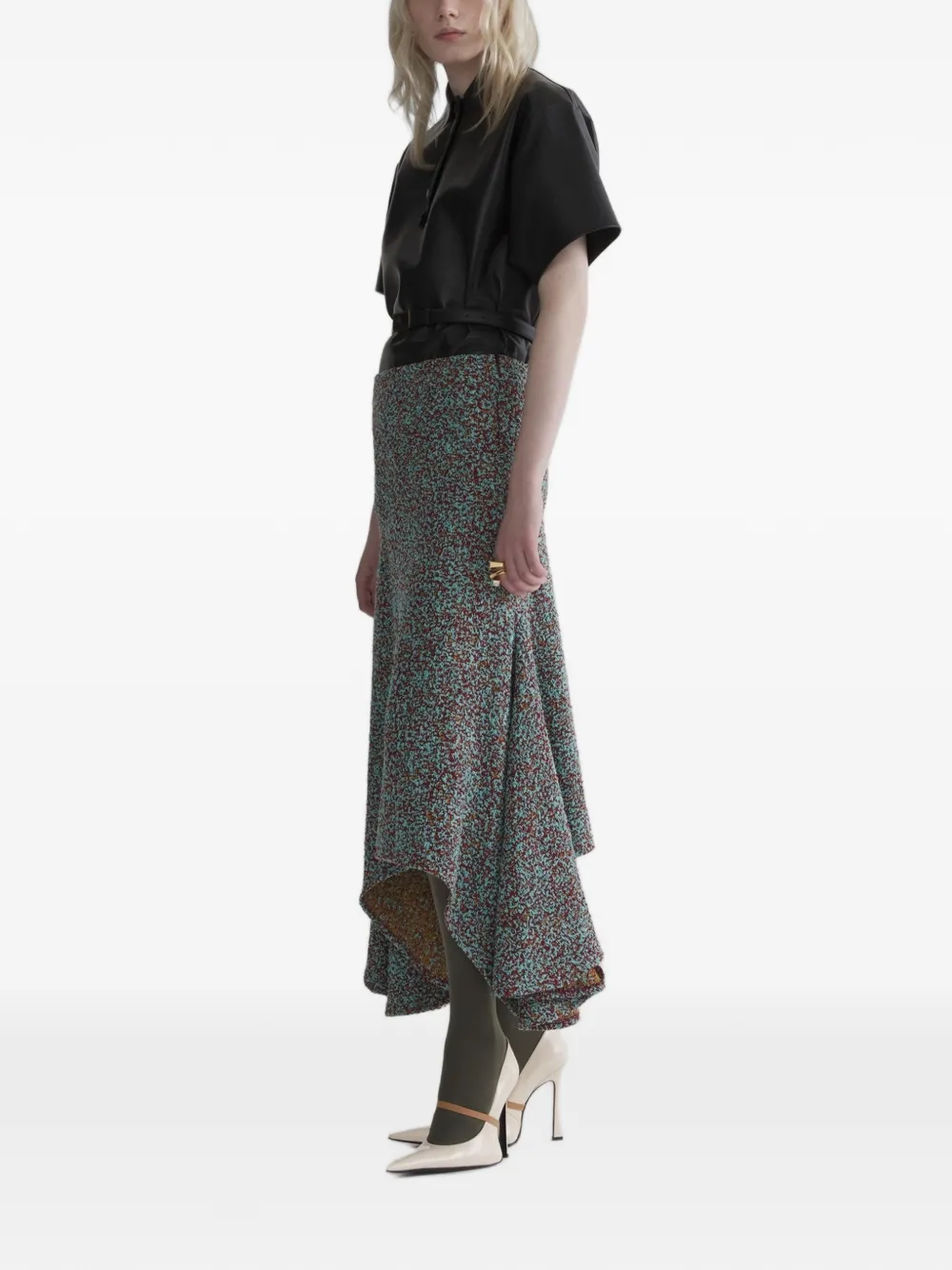 Mugler Asymmetrische midi-rok Beige