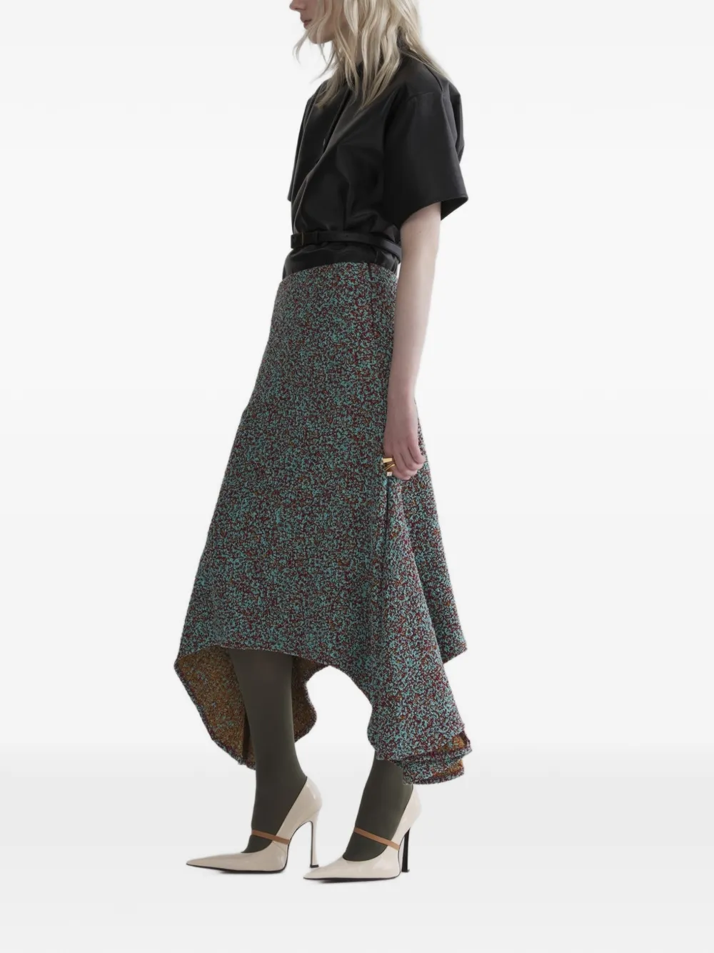 Mugler Asymmetrische midi-rok Beige