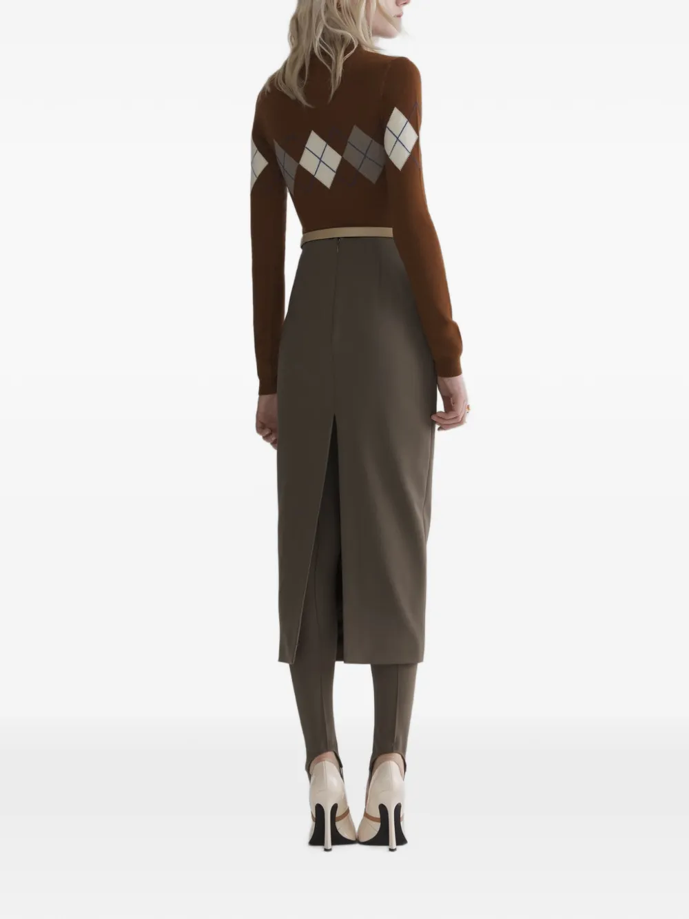 Mugler Argyle Top in Brown, view 4
