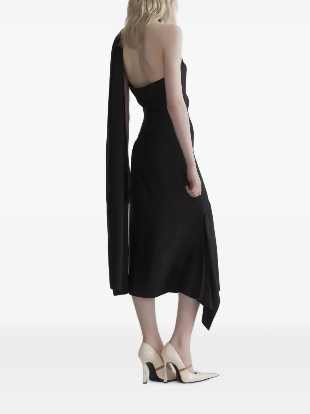 Mugler Midi-jurk met sjaal Zwart