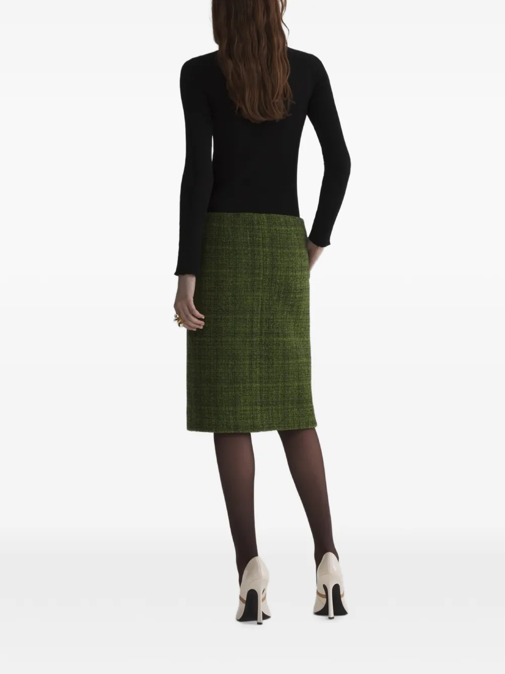 Mugler Wrap Skirt in Green, view 4