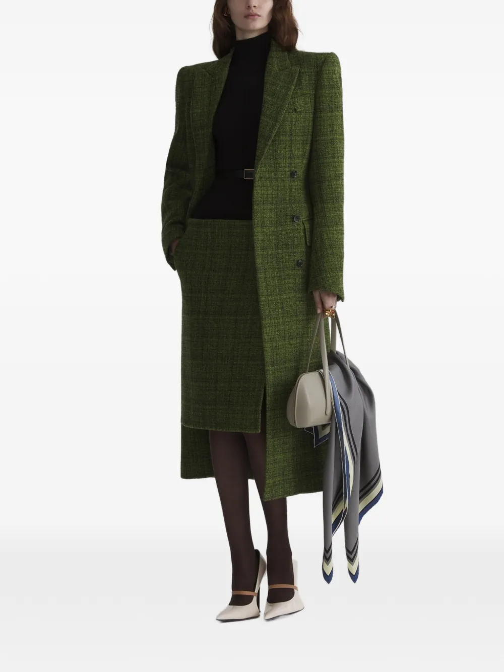 Mugler Wrap Skirt in Green, view 2