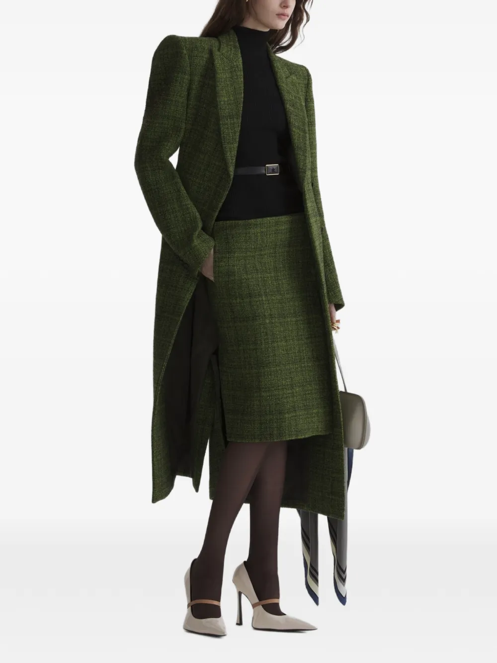 Mugler Wrap Skirt in Green, view 3