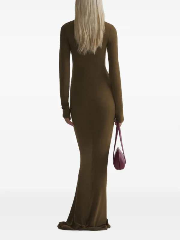 maxi jersey dresses military green column dress Ladies dresses