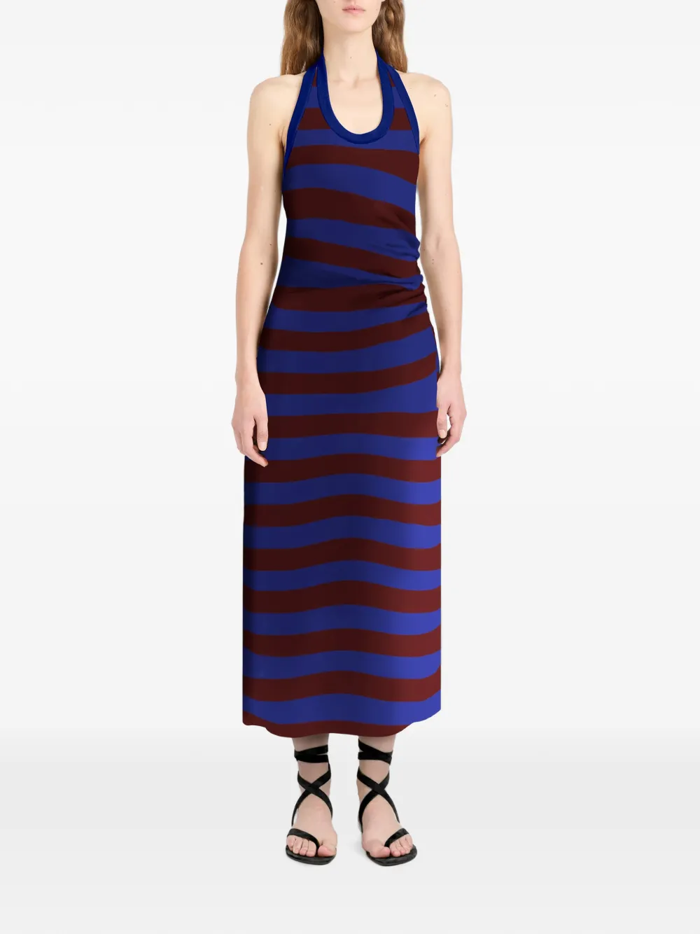 Proenza Schouler Frann gestreepte maxi-jurk met halternek Blauw