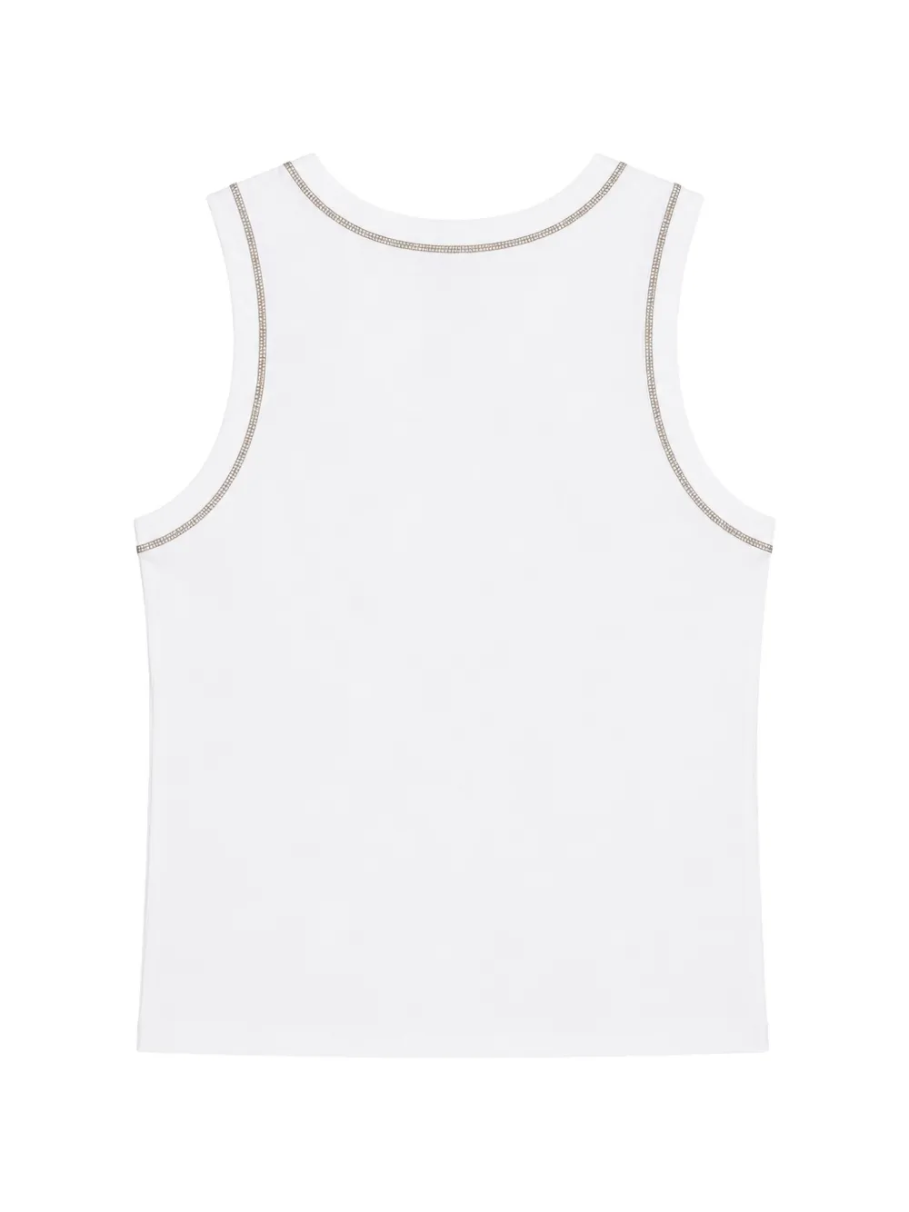 Blanca Sport Kids logo-embroidered ribbed tank top Wit