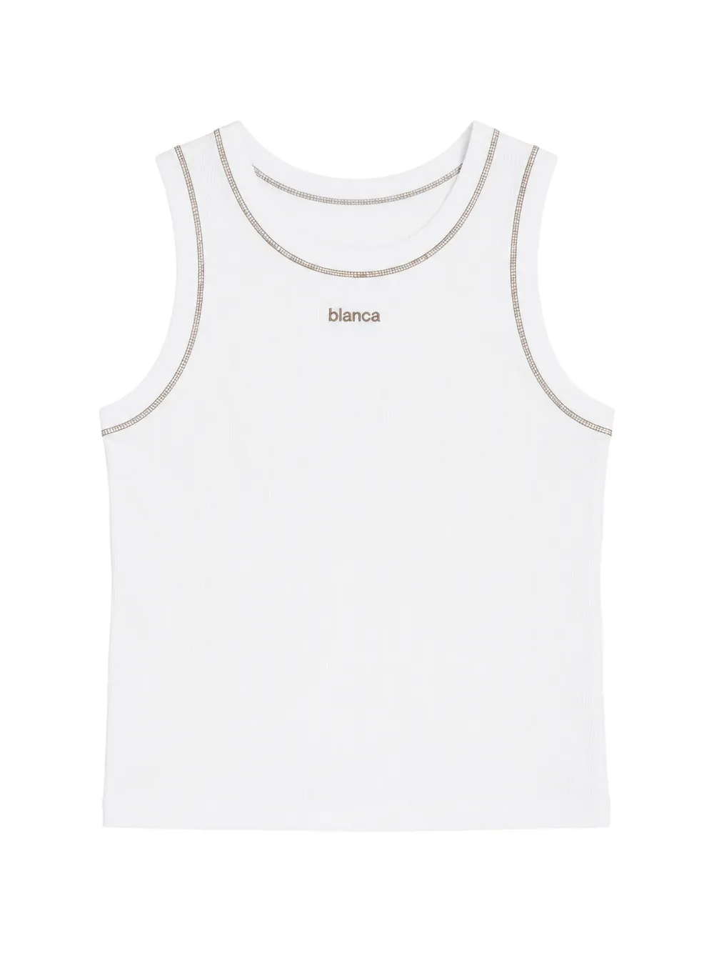 Blanca Sport Kids logo-embroidered ribbed tank top - Bianco