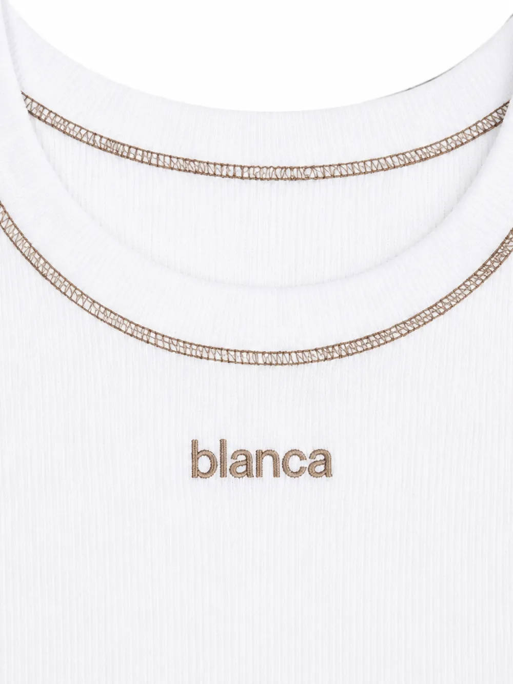 Blanca Sport Kids logo-embroidered ribbed tank top Wit