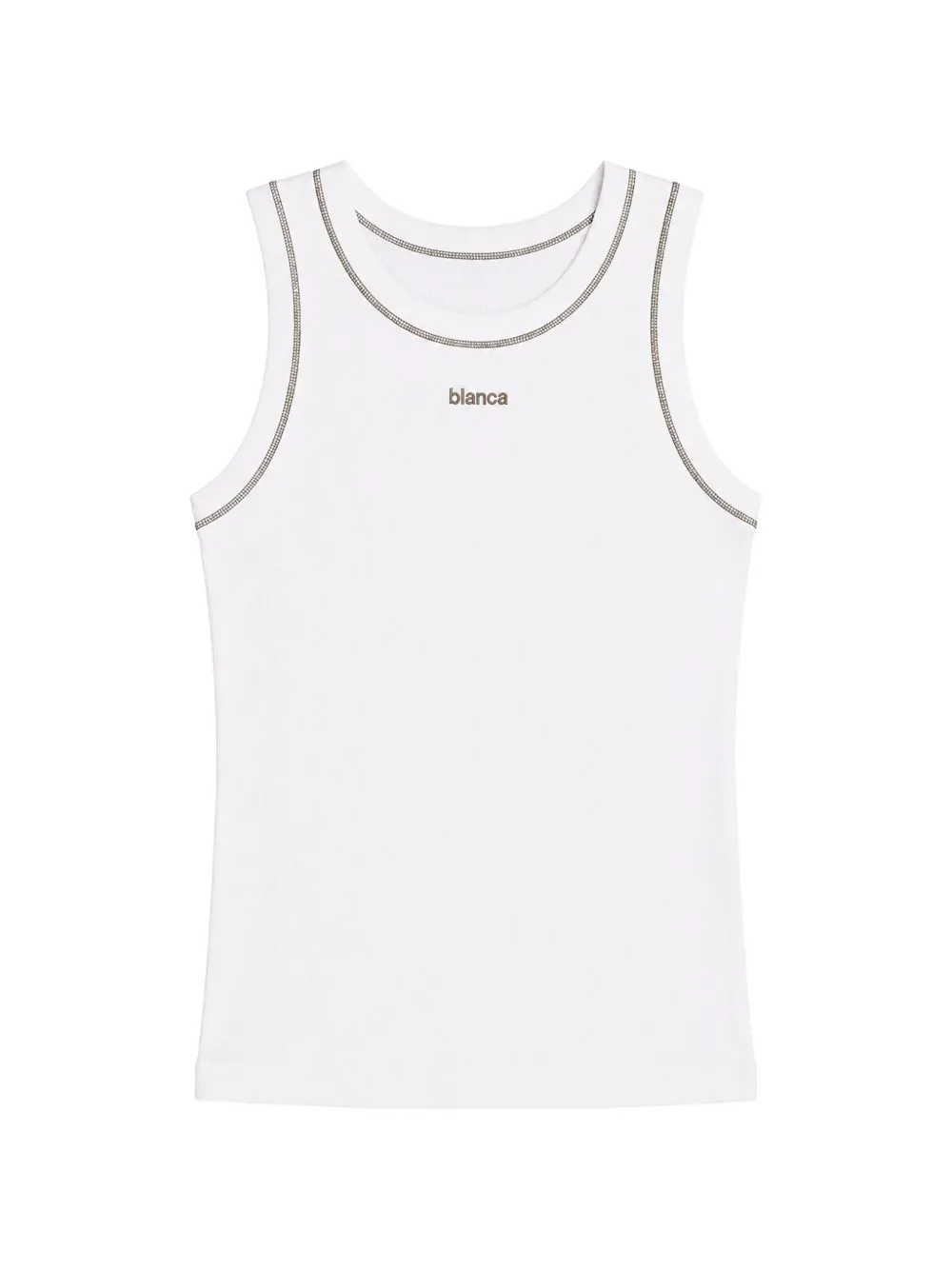 Blanca Sport Kids logo-embroidered ribbed-knit tank top - Bianco