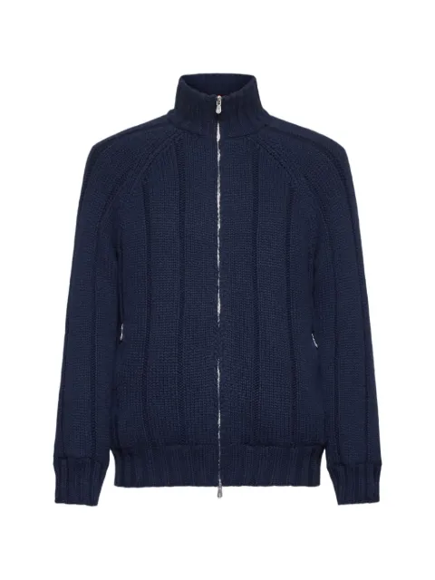 Brunello Cucinelli ribbed-knit zip-up jacket