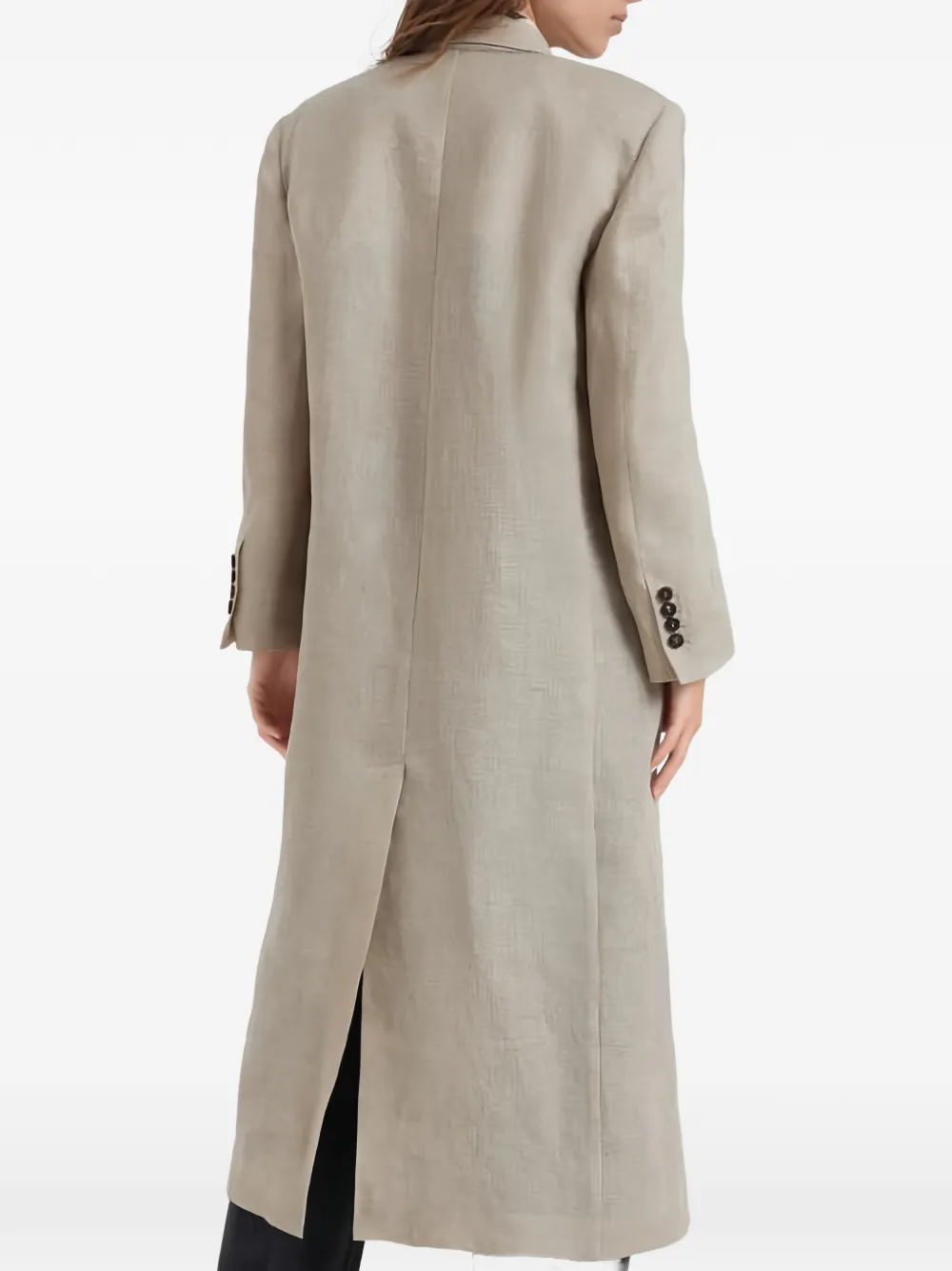  Brunello Cucinelli Double-breasted Linen Overcoat - Neutro 