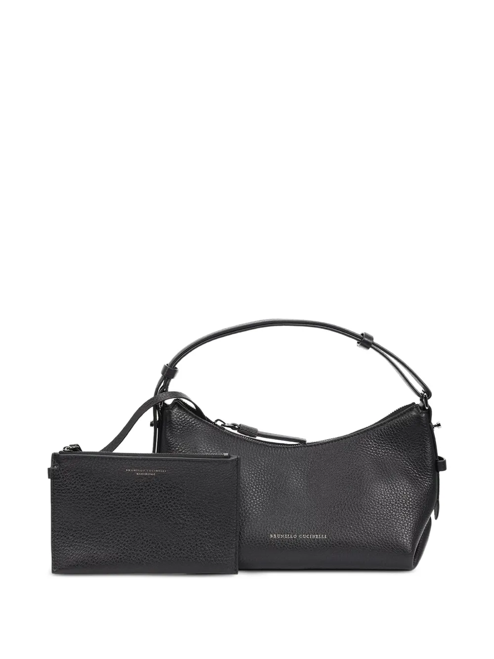 Brunello Cucinelli Borsa a spalla in pelle 2003 - Nero