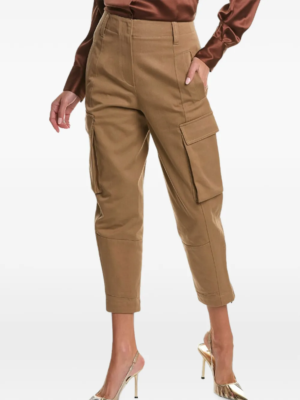 Brunello Cucinelli flap-pockets cropped trousers - Toni neutri