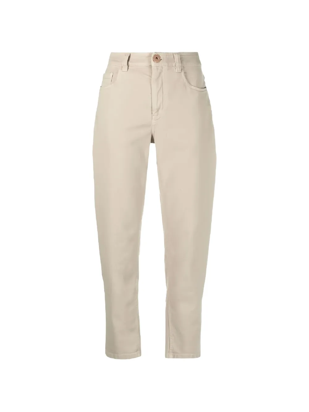 Brunello Cucinelli buttoned cropped trousers - Toni neutri