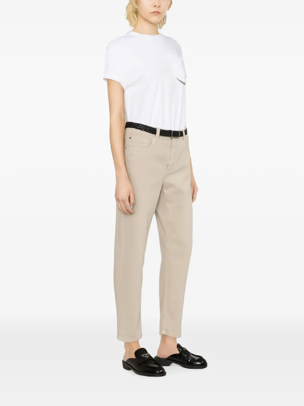  Brunello Cucinelli Buttoned Cropped Trousers - Neutro 
