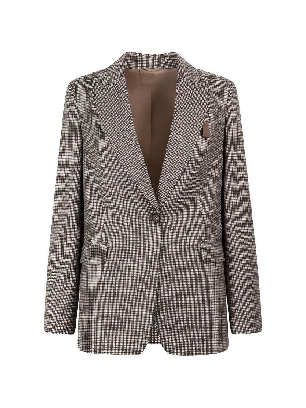 Brunello Cucinelli check-pattern tailored blazer - Toni neutri