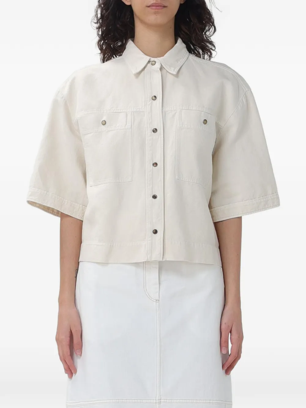 Brunello Cucinelli boxy short-sleeved shirt - Nude