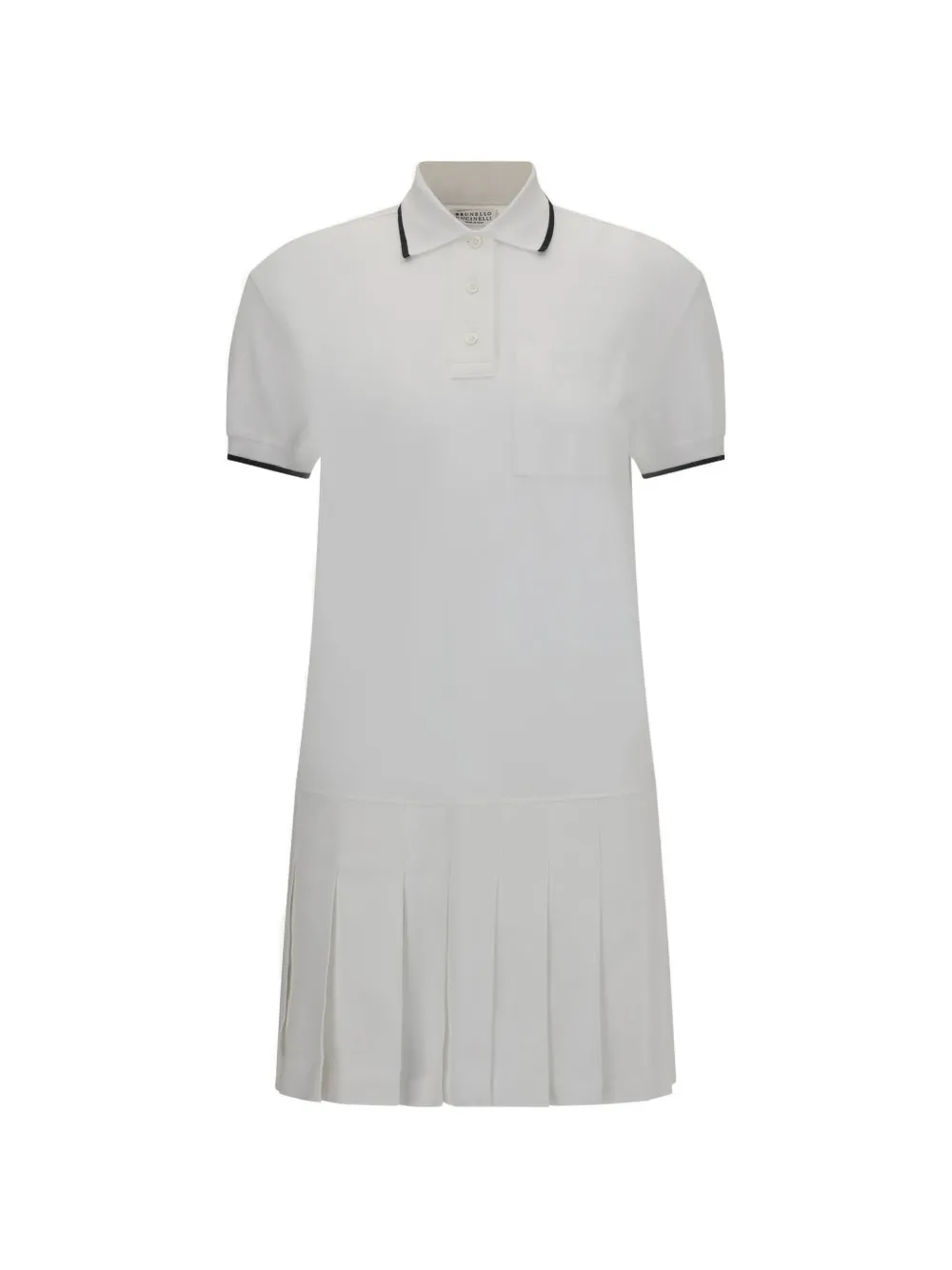 Brunello Cucinelli polo-collar mini dress - Weiß
