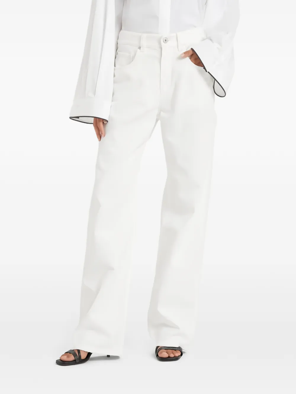 Brunello Cucinelli wide-leg jeans - Bianco