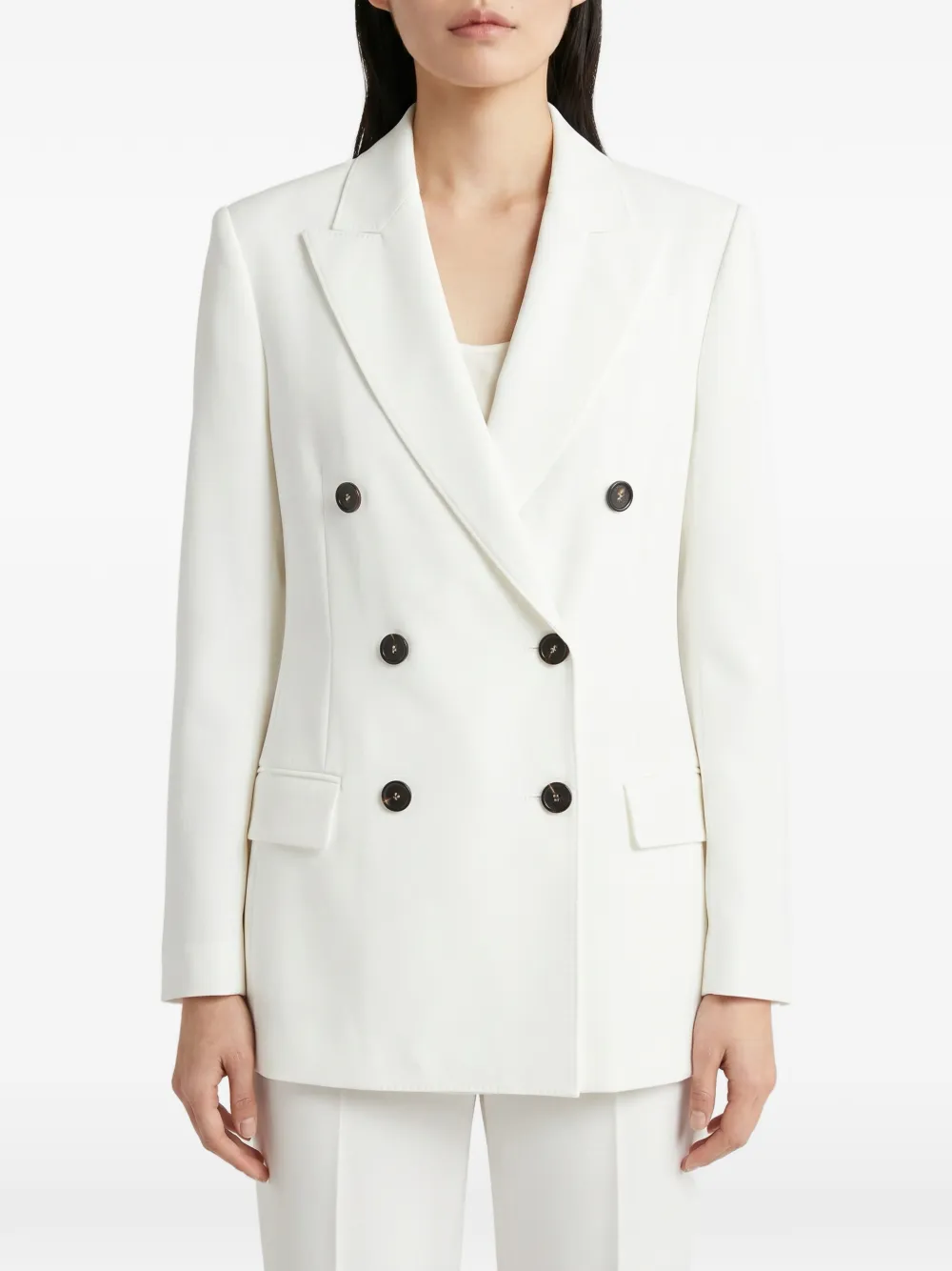 Brunello Cucinelli double-breasted peak-lapel jacket - Weiß