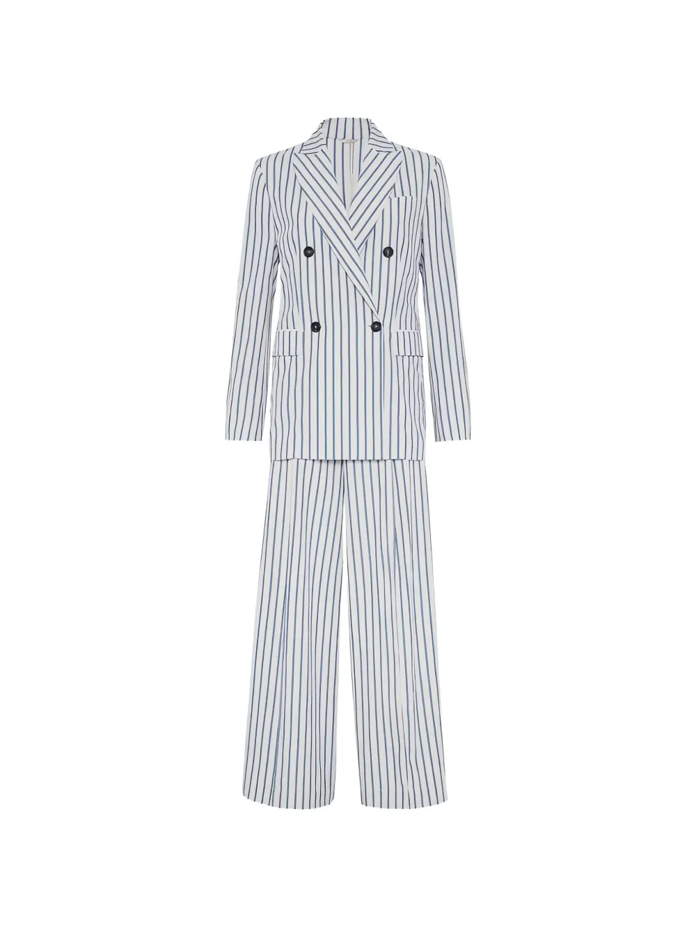 Brunello Cucinelli striped double-breasted blazer - Weiß