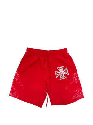 パンツ the red thread studded shorts SP5DER OG Studded Shorts | Red | FARFETCH