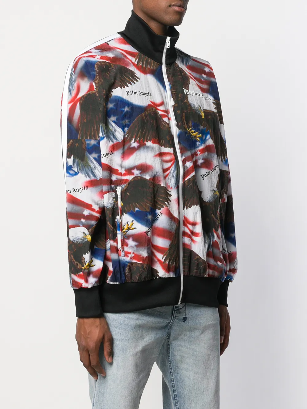 Palm Angels Trainingsjack met American-Eagle print Wit